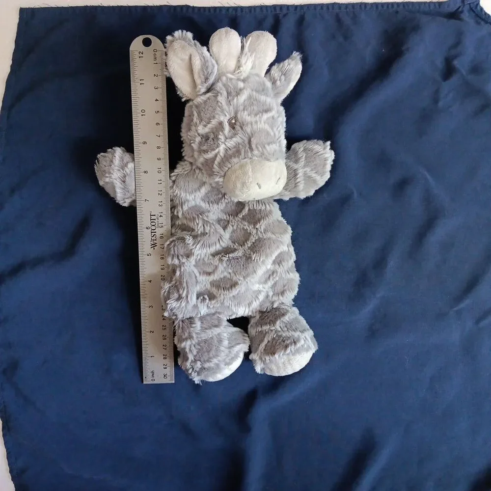Mary Meyer Baby Giraffe Lovey Gray &  White Flat Beans in Bottom Soother 12in